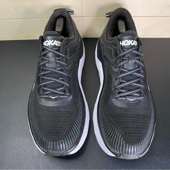 Hoka Bondi 7 Black White Men's Size 10.5 2E Running Shoes Wide 1110530 BWHT - Picture 7 of 11